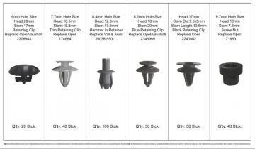 Assortiment de clip de garniture pour Opel 300 pcs