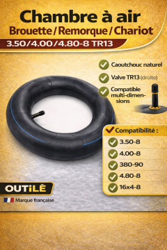 Chambre a air 3.50-4.00-4.80-8 Tr13