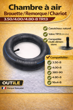 Chambre a air 3.50-4.00-4.80-8 Tr13