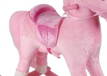 Cheval à bascule rose