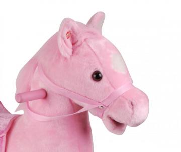 Cheval à bascule rose