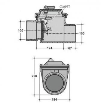 Clapet Anti-Retour à battant en PVC à fermeture manuelle Ø 100  Qualité Pro