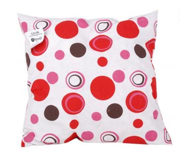 Coussin bulles rouges