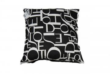 Coussin ecriture noire