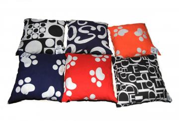 Coussin pattes bleue