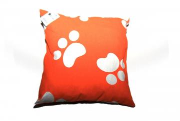 Coussin Pattes oranges