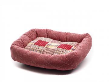Coussin rectangulaire patchwork rose