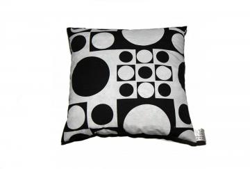 Coussin ronds noirs et blancs