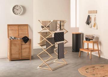 Double Panier à Linge en Bambou H 58 cm SICELA