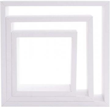 Set de 3 étagères murales  forme cube  Blanche