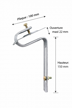 Etrier galvanisé pour tuile romane 22mm