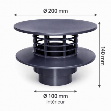 Extracteur statique D100 Anthracite