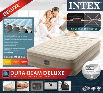 INTEX Lit gonflable ultra plush 2 places électrique Fiber-Tech Deluxe