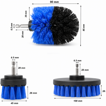 Jeu de 3 brosses pour visseuse