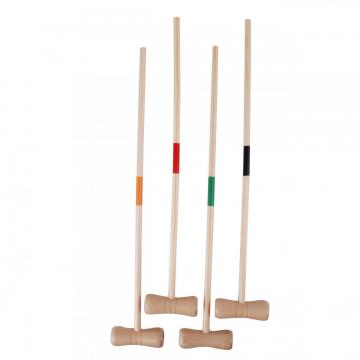 Jeu De Croquet Traditionnel En Bois 6 Joueurs - Maillets 80cm Avec Sac De Transport - Made In France