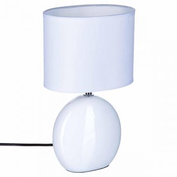 Lampe ceramique ovale blanche