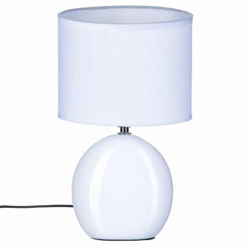 Lampe ceramique ovale blanche