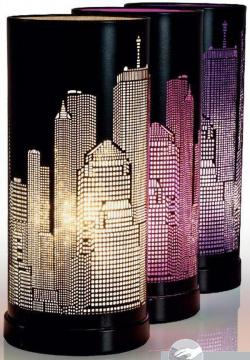 Lampe New Yok cylindrique Violet Noir