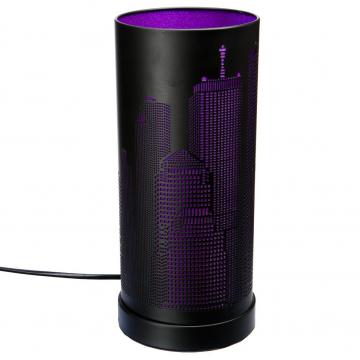 Lampe New Yok cylindrique Violet Noir