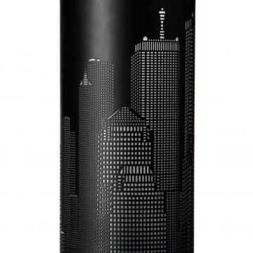 Lampe New York Argente Noire Cylindrique Metal Tactile 3 Intensites Deco Ebay