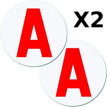 Lot de 2  Disque '' A ''  jeune conducteur magnétique