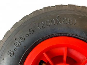 Lot de 2  Roue gonflable 260 x 85 mm (3.00-4)  Diable / Chariot  Alésage 20 mm
