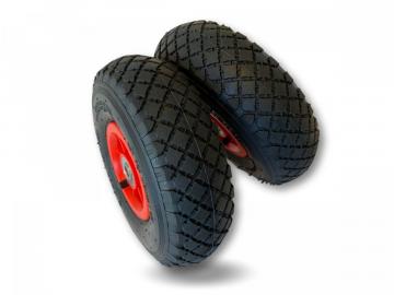 Lot de 2  Roue gonflable 260 x 85 mm (3.00-4)  Diable / Chariot  Alésage 20 mm