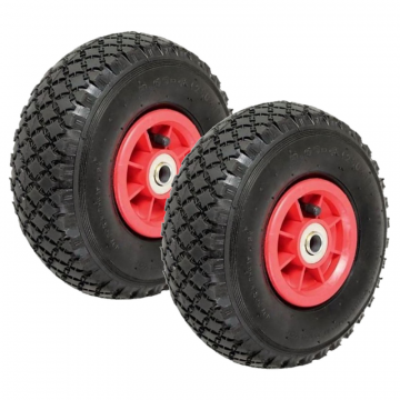 Lot de 2  Roue gonflable 260 x 85 mm (3.00-4)  Diable / Chariot  Alésage 20 mm