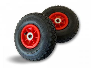 Lot de 2  Roue gonflable 260 x 85 mm (3.00-4)  Diable / Chariot  Alésage 20 mm