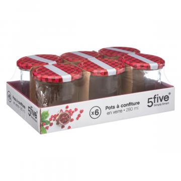 Lot de 6 pots ç confiture  280 ml