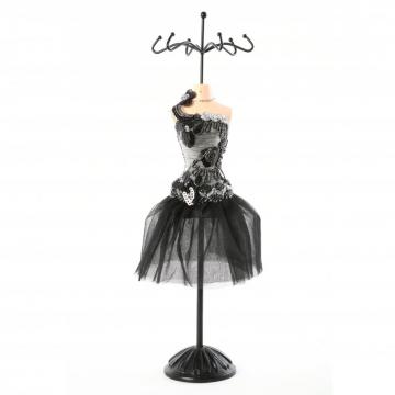 Mannequin Porte-bijoux En Robe Noire à Paillettes - 32 X 10,5 Cm - Occasion Comme Neuf