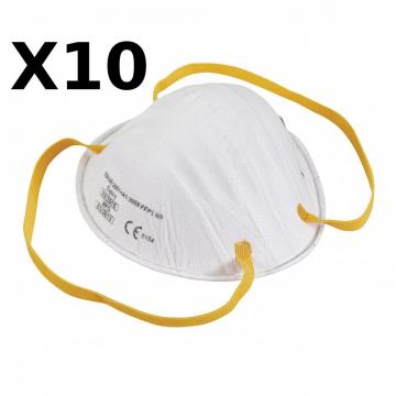 Masque de protection Norme FFP1  poussieres et virus  x 10