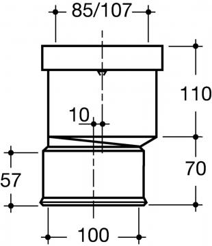Pipe à sortie droite excentrée sortie Ø 100   Nicoll