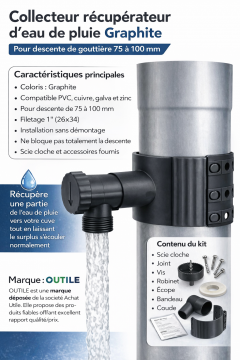 Recuperateur d'eau de pluie anthracite