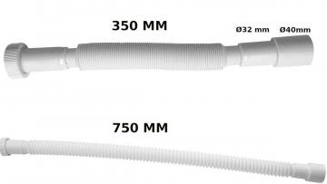 Tuyau flexible et extensible d'évacuation 32/40 mm 1'' 1/4