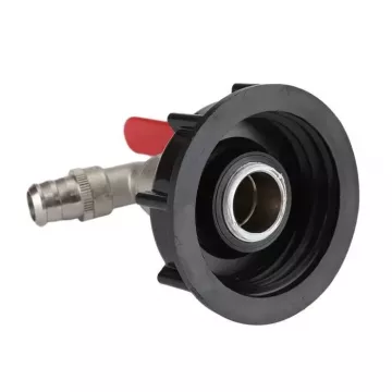 Vanne laiton + raccord S60x6 pour cuve  IBC Sotie 15 mm + Ruban PTFE