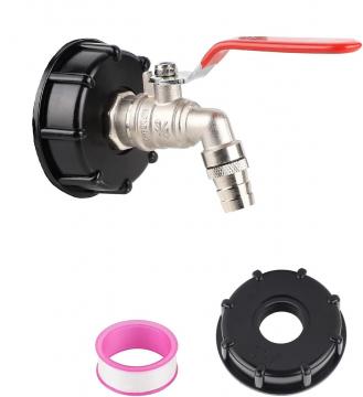Vanne laiton + raccord S60x6 pour cuve  IBC Sotie 15 mm + Ruban PTFE